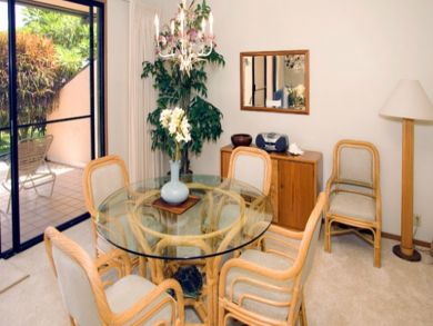 Dining room seats five