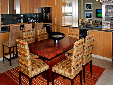 Dining area seats six