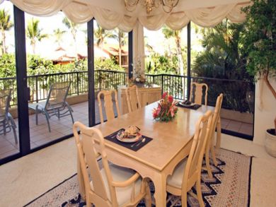 Dining room seats six