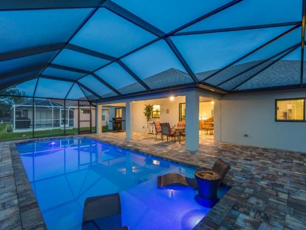 Cape Coral 4 Bedroom Home with Canal View & Dock