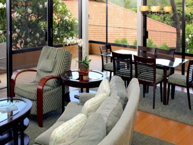 Living & dining area open to balcony