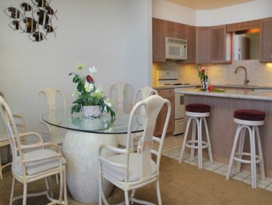 Dining room seats six