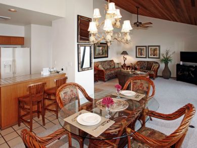 Dining area seats four