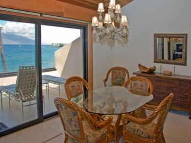 Ocean view dining area
