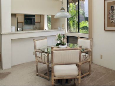 Dining room seats four