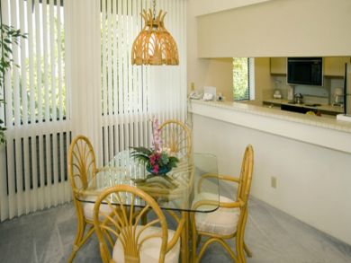 Dining room seats four