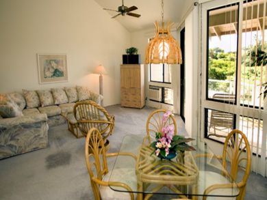 Living & dining areas open to balcony