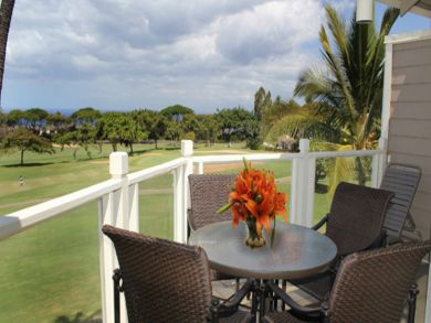 Balcony with table set