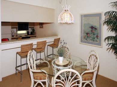 Dining room seats four