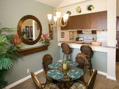 Dining area seats four