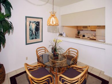 Dining table seats four