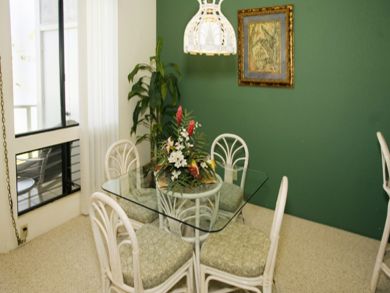 Dining area seats four