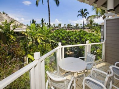 Balcony with table set