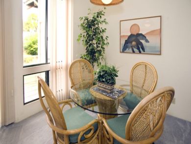 Dining room seats four