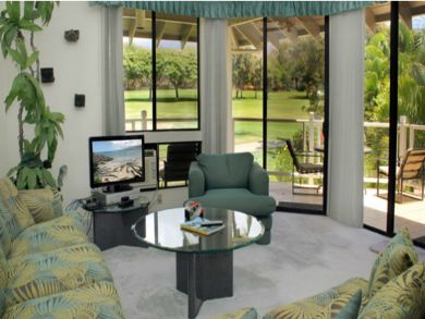 Living room with flat screen TV