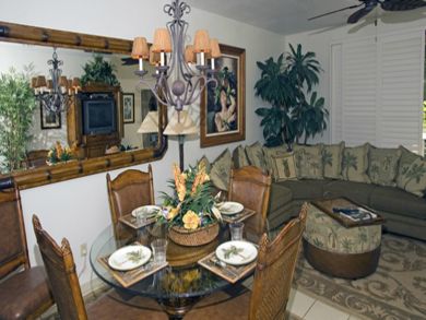 Dining room seats five
