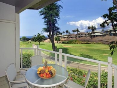 Golf course porch with table set