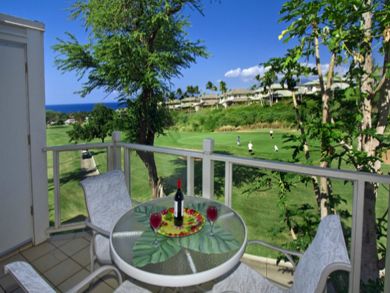 Balcony with table set