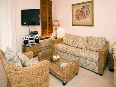 Living area with flat screen TV