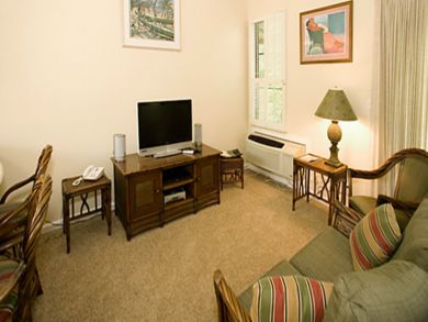 Living area with flat screen & DVD player