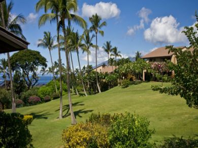 Wailea vacation condo with garden view