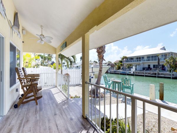 Key Colony Three Bedroom Family Home with Canal Front Porch