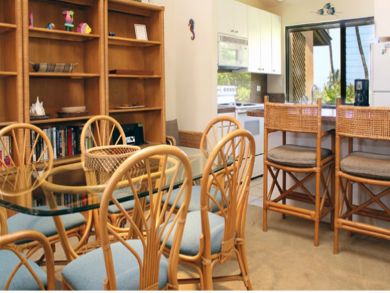 Dining room seats six