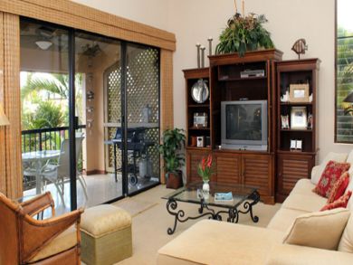 TV in living with balcony