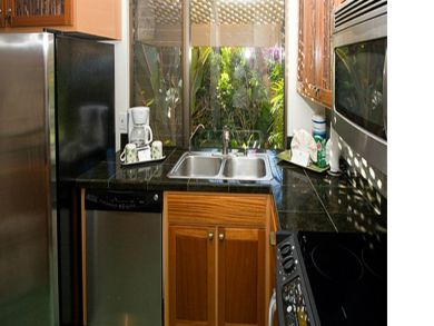 Kitchen with stainless steel appliances