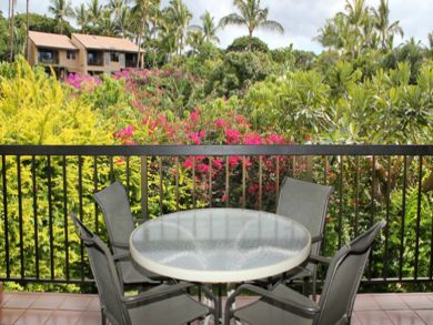 Balcony with table set