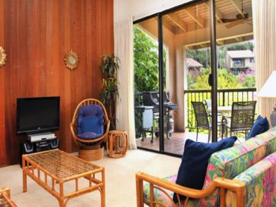 Living room open to balcony