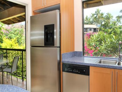 Kitchen with stainless steel appliances