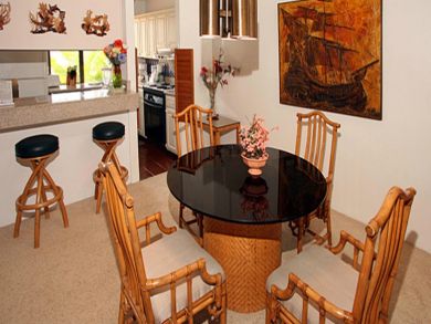 Dining table seats four