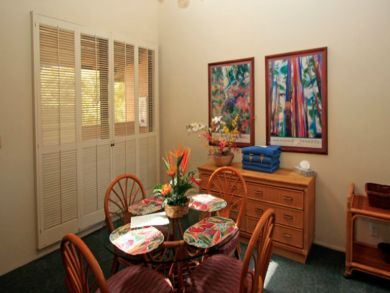Dining room seats four