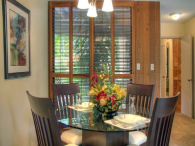 Dining room seats four