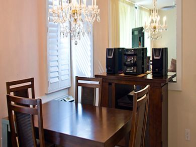 Dining room seats four
