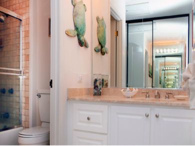 Bathroom with tub and shower