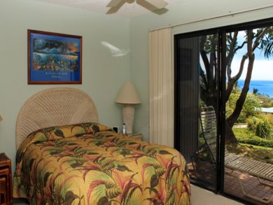 Master bedroom with king bed & private porch