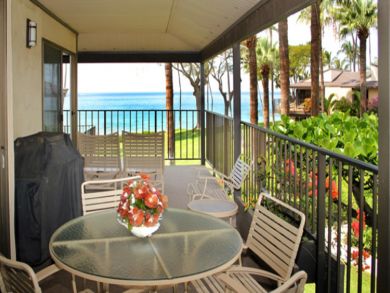 Balcony with table set & BBQ grill