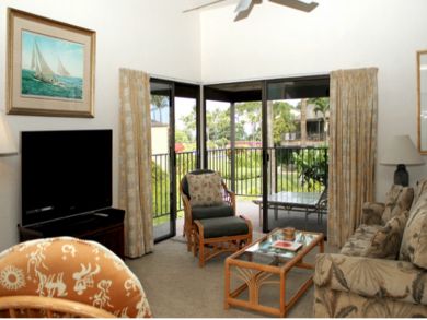 Living room with flat screen
