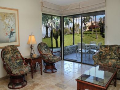 Living room open to patio