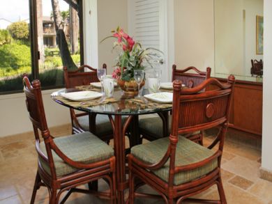 Dining room seats four
