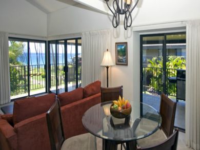 Dining area seats four