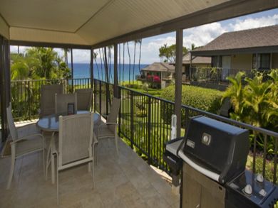 Balcony with outdoor furniture & BBQ grill