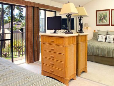 Flat screen TV in master bedroom
