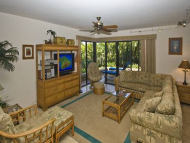 Living room with flat screen TV