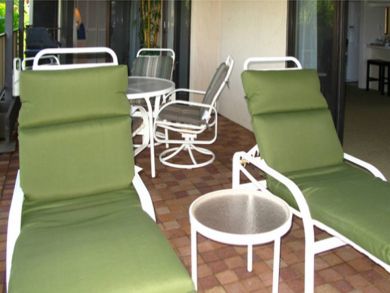 Outdoor furniture in lanai