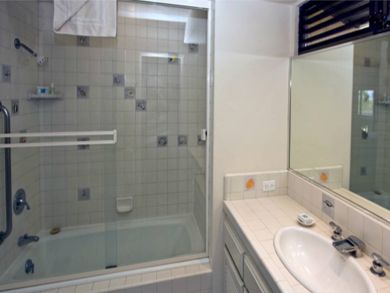 Bathroom with tub and shower