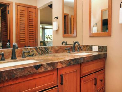 Master bathroom with double vanity