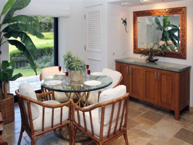 Dining area seats four